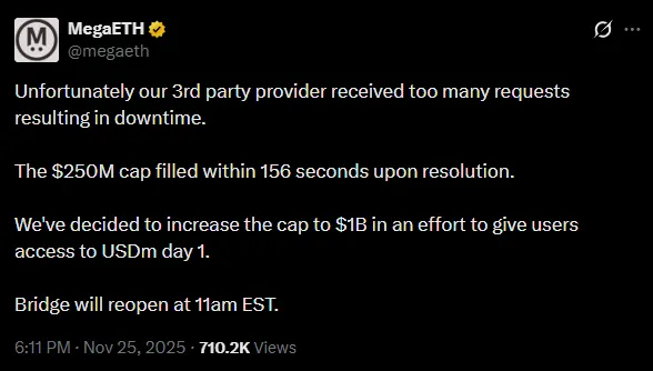Итоги недели: укрепление крипторынка, взлом Upbit и техпроблемы MegaETH Итоги недели: укрепление крипторынка, взлом Upbit и техпроблемы MegaETH
