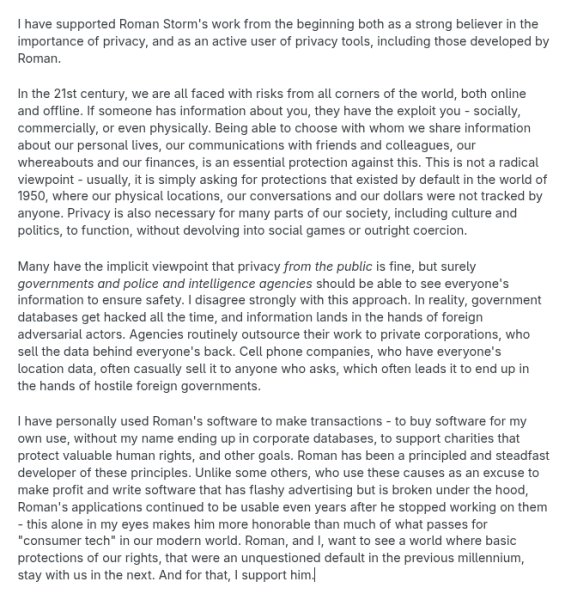 Почему Виталик Бутерин поддержал осуждённого разработчика Tornado Cash