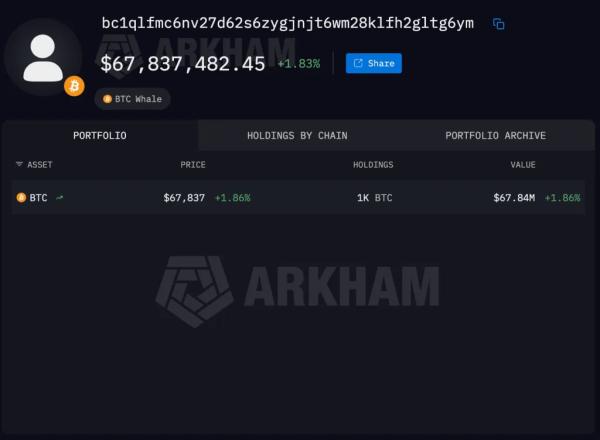 Биткоин-кит зафиксировал убыток в $55 млн на продаже 1102 BTC