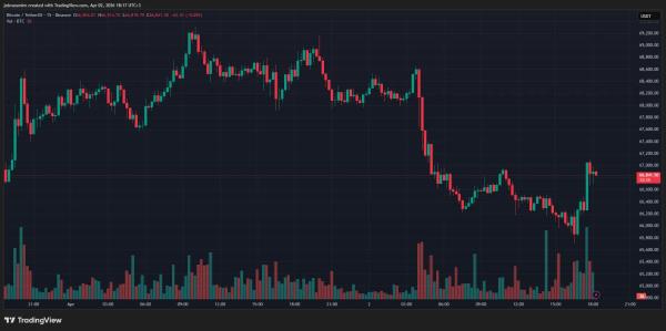 Биткоин удержался у $67 000 на фоне неопределенности в Иране&nbsp;