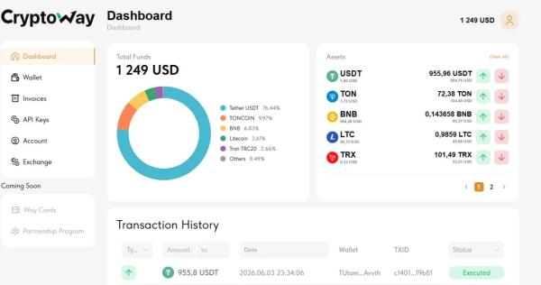 Криптоплатежи для бизнеса: как принимать оплату в USDT и биткоине через Cryptoway