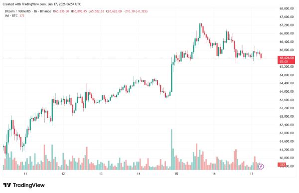 Биткоин поднимался выше $67 000